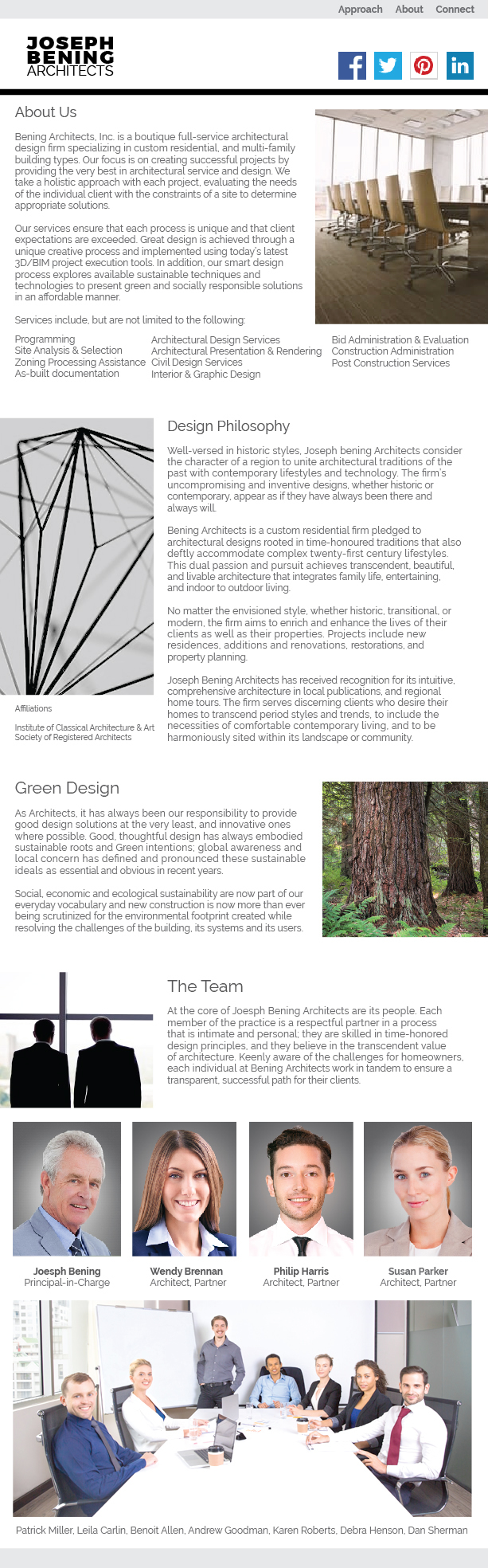 Architect website designed by Frank Toth