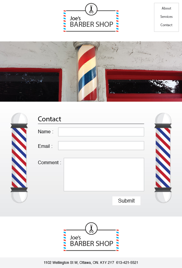 Barbershop website designed by Frank Toth