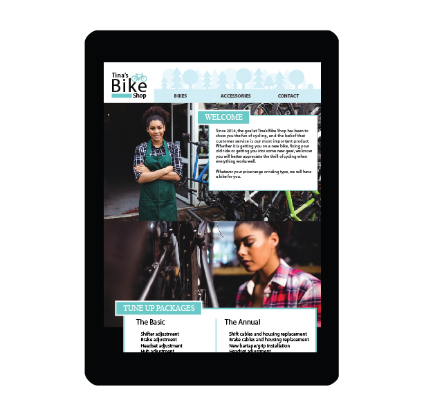 Bike Shop website designed by Frank Toth