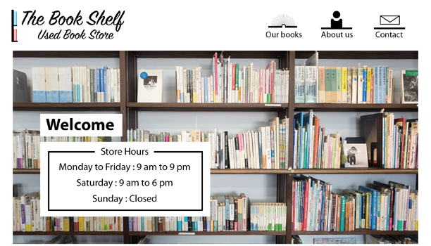 Used Bookstore website designed by Frank Toth