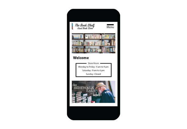 Used Bookstore website designed by Frank Toth