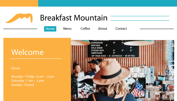 Breakfast Restaurant website designed by Frank Toth