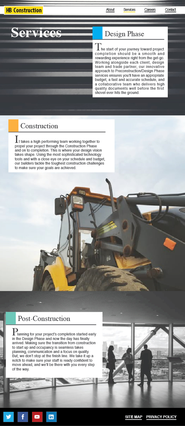 Construction Company website designed by Frank Toth