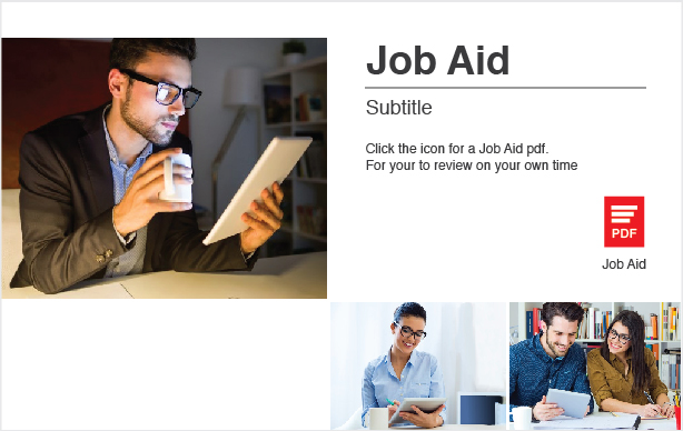 E-Learning Job Aid PDF Slide designed by Frank Toth