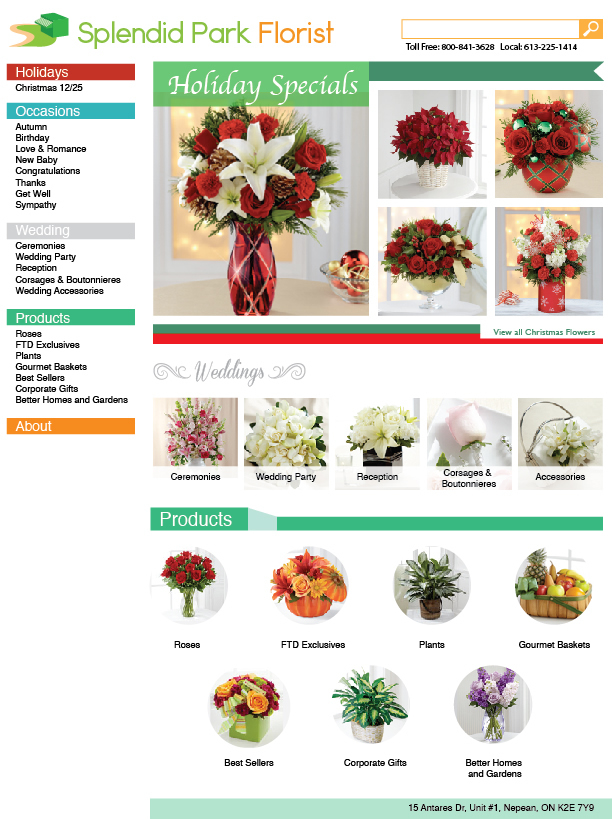 Flower Shop website designed by Frank Toth