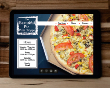 Layout image of Beautiful Pie website on a tablet