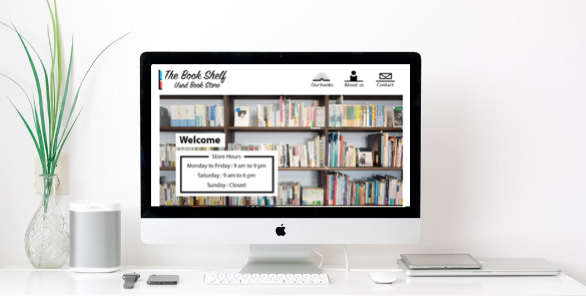 Layout image of the Book Shelf website on a desktop