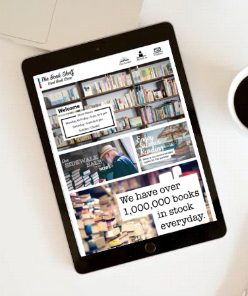 Layout image of the Book Shelf website on a tablet