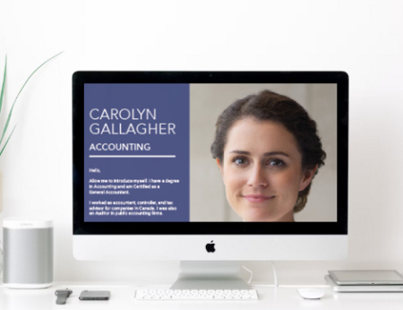 Layout image of Carolyn Gallagher website on a desktop