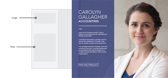 First image of building on top of the wireframe for Carolyn Gallagher's website