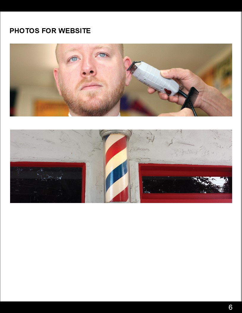 Visual Presentation Design for Joe's Barbershop