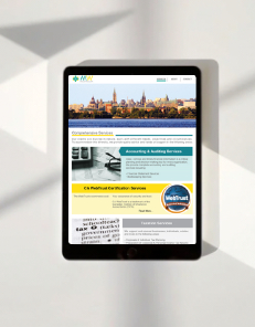 Layout image of Michael Wilson's website on a tablet