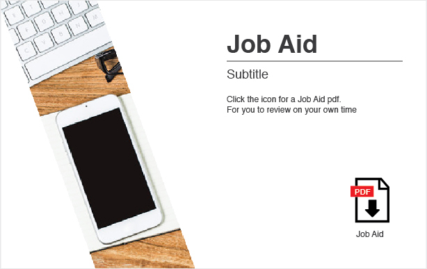 Second E-Learning job aid slide example