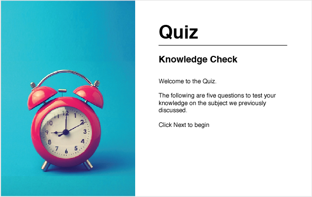 Second E-Learning quiz slide example