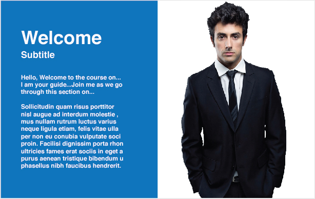 Second E-Learning welcome slide example