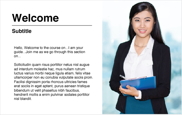 Third E-Learning welcome slide example