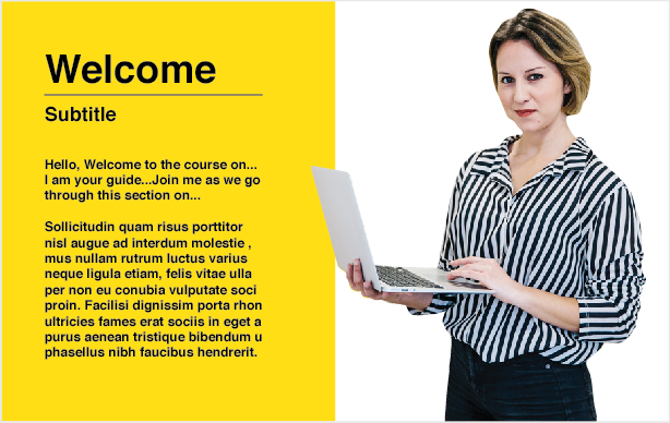 Fourth E-Learning welcome slide example